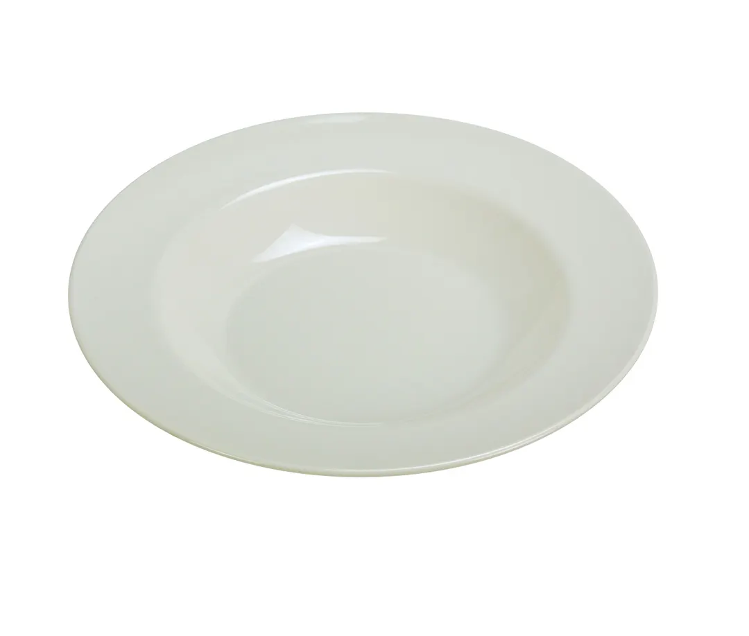 Yanco MS-5809IV - 13 Oz Pasta Bowl, 9-1/4" Dia x 1-1/4" H, Melamine, Ivory, Dishwasher Safe - Dozen
