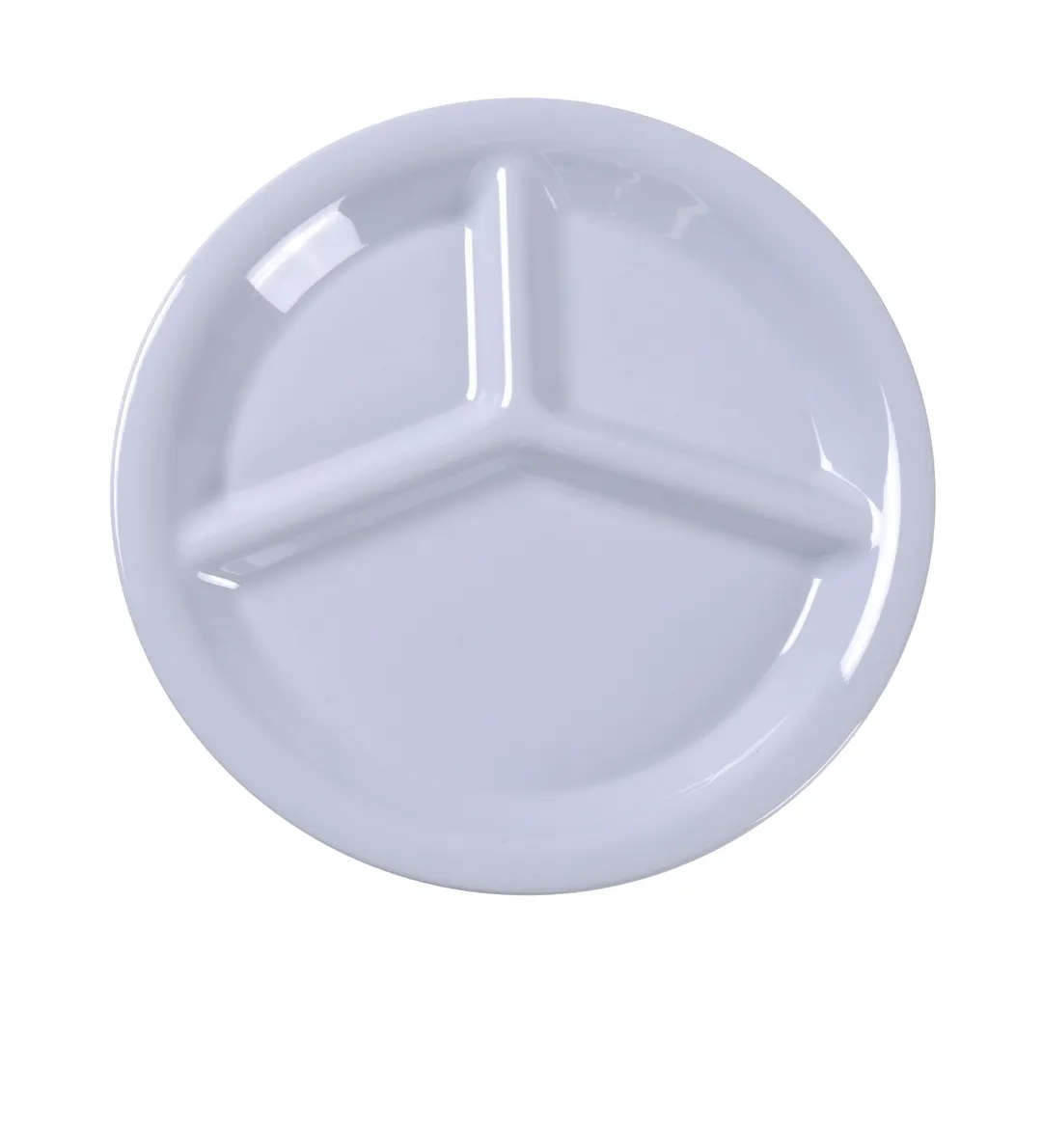 Yanco MS-710WT - 10" 3‑Compartment Melamine Plate White, NSF, Dishwasher Safe - Dozen