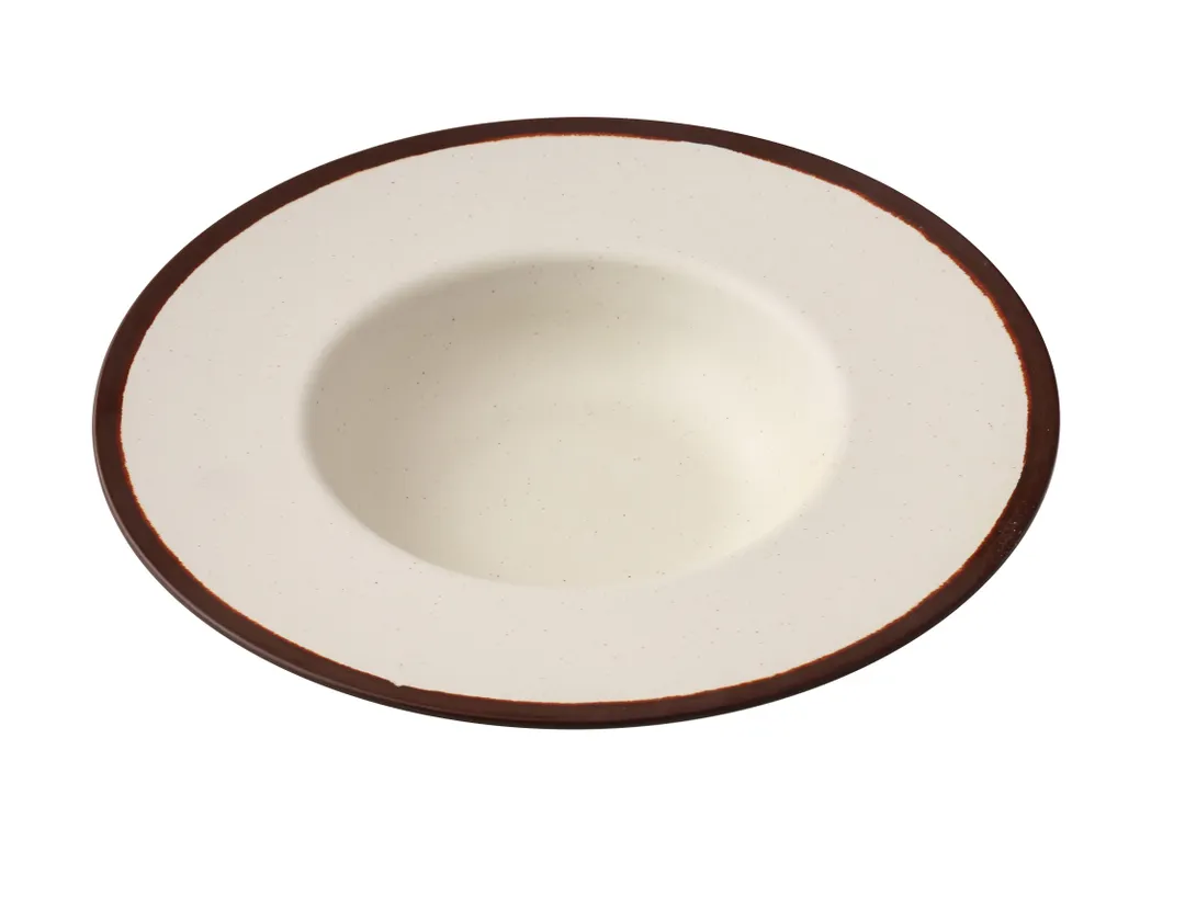 Yanco NA-710 Dessert Plate, 9-1/4" Dia x 1-7/8" H, 10 oz, Round Melamine, White Accent - Dozen