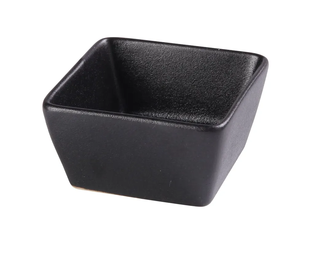Yanco NB-4031 - Sauce Dish, 3 oz, 3-1/8"L x3"W x1-3/4"H, Black Porcelain, Dishwasher Safe - Dozen