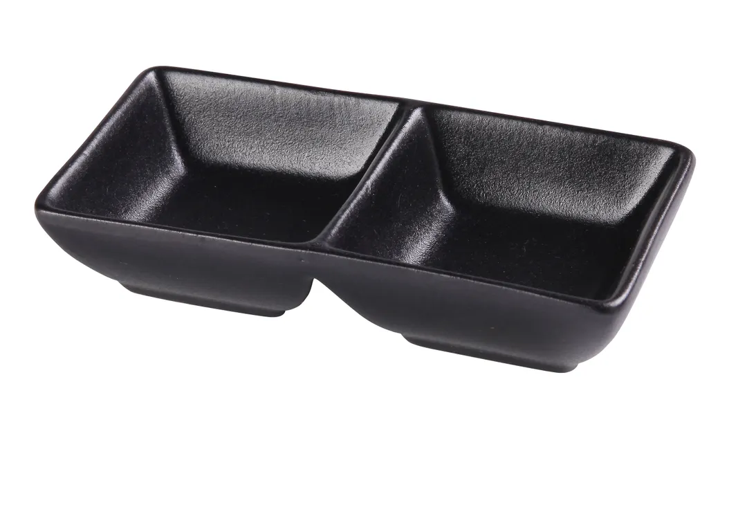 Yanco NB-4032 - Sauce Dish, 3 Oz (1½ Oz Each), 5‑5/8" L x 3" W x 1¼" H, Black Porcelain - Dozen