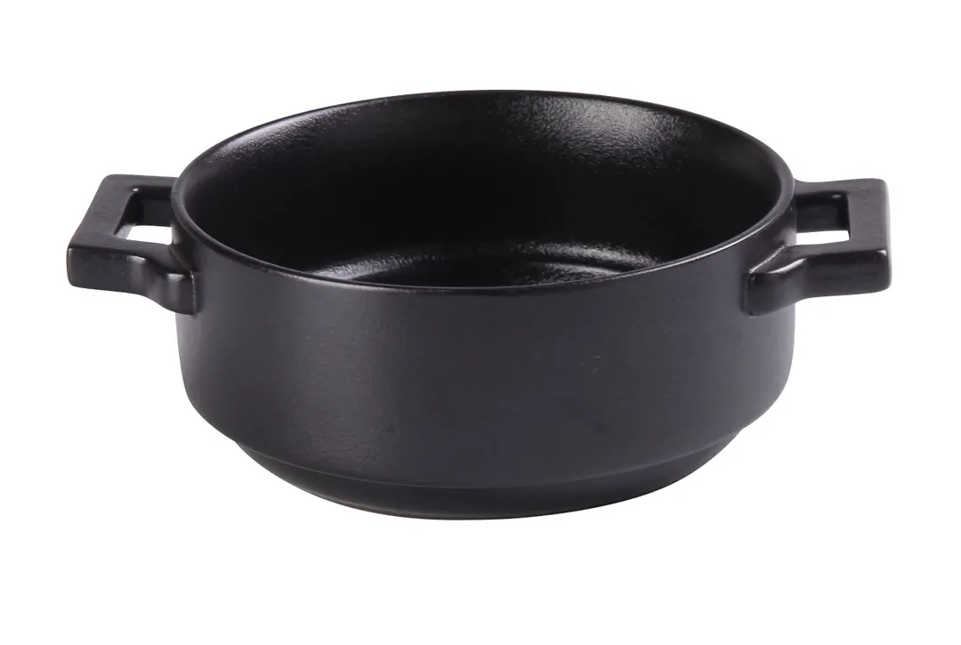Yanco NB-907 - Blue Star 20 oz Bake Dish 7½"L×5¾"W×2¼"H Black Porcelain Hdl Oven/MW/DW Safe - Dozen