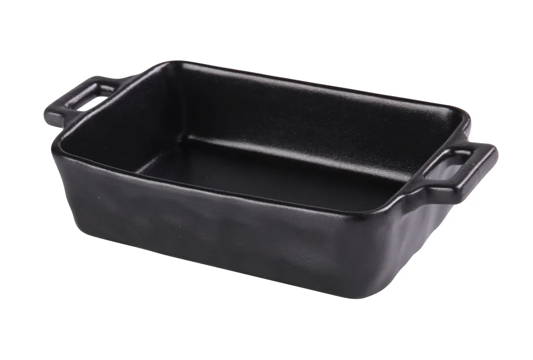Yanco NB-912 Bake Dish, 70 oz Porcelain, Glazed Black, 13‑3/4" L × 7" W × 2‑1/2" H, Dishwasher Safe