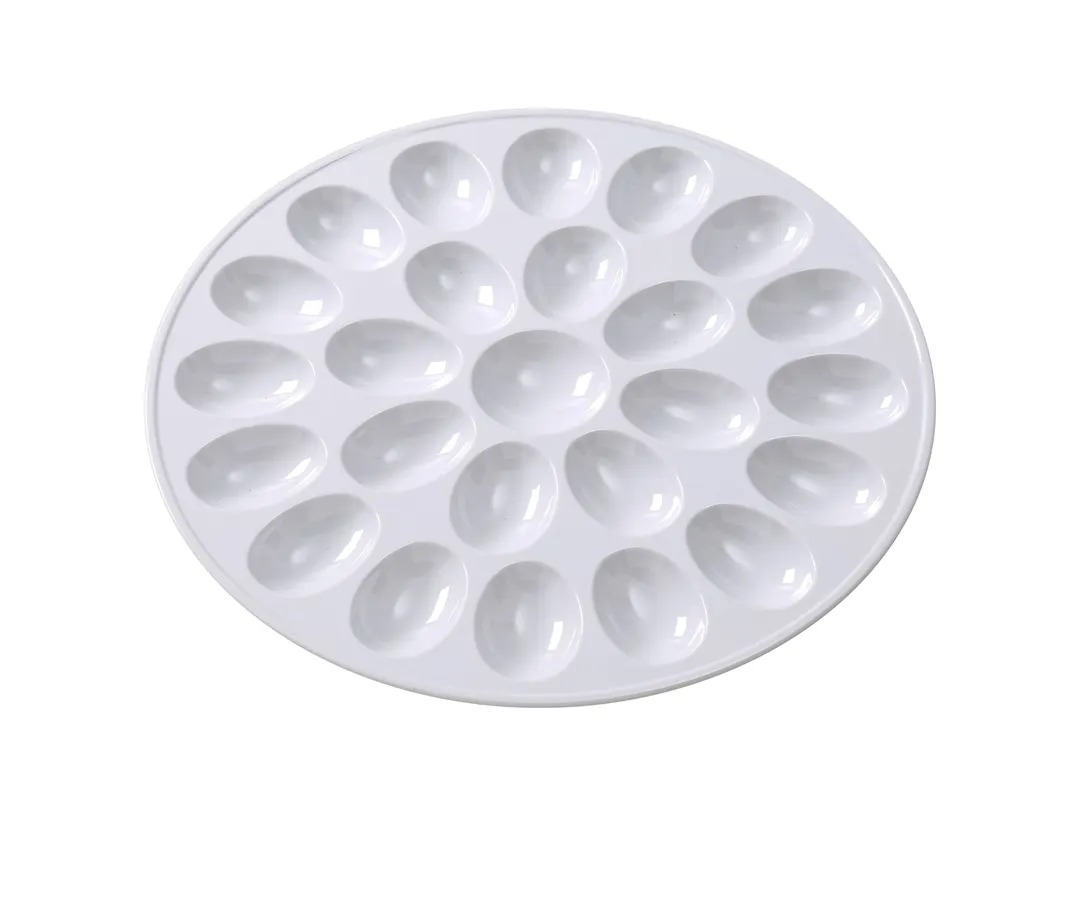 Yanco NC-1014 Egg Holder, 12‑1/2" Dia x 3/5" H, Holds 25 Eggs, White Melamine - Dozen