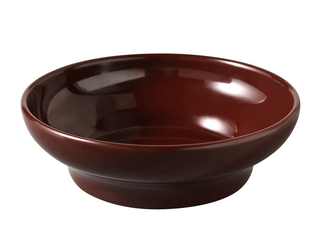 Yanco NC-352C - 5 oz Round Melamine Sauce Dish, Chocolate, 4-3/4" Dia x 1-1/2" H, Duty - Dozen