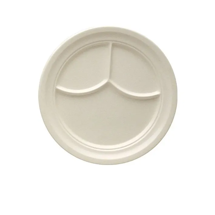 Yanco NC-510I Nu-Classic 9½" Melamine Compartment Plate, 3 Compartments, Ivory - Dozen