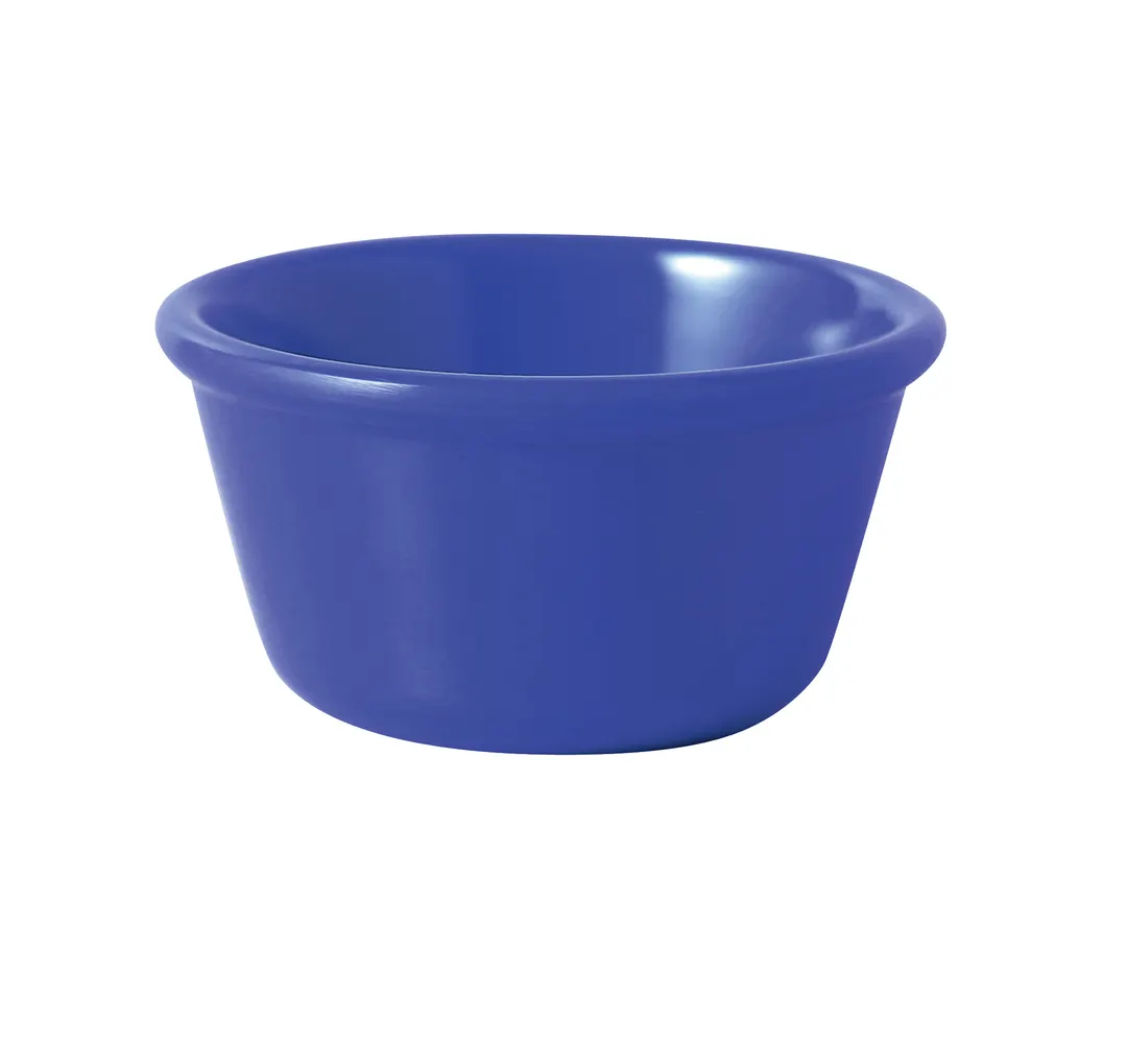 Yanco NC-538BU Ramekin, 4 Oz, 3-3/8" Dia x 2-1/2" H, Melamine, Blue, Dishwasher Safe - Dozen