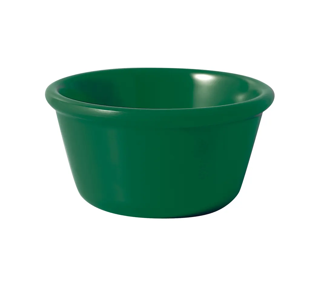 Yanco NC-538GR Ramekin, 4 Oz, 3-3/8" Dia x 2-1/2" H, Melamine Green, Dishwasher Safe - Dozen