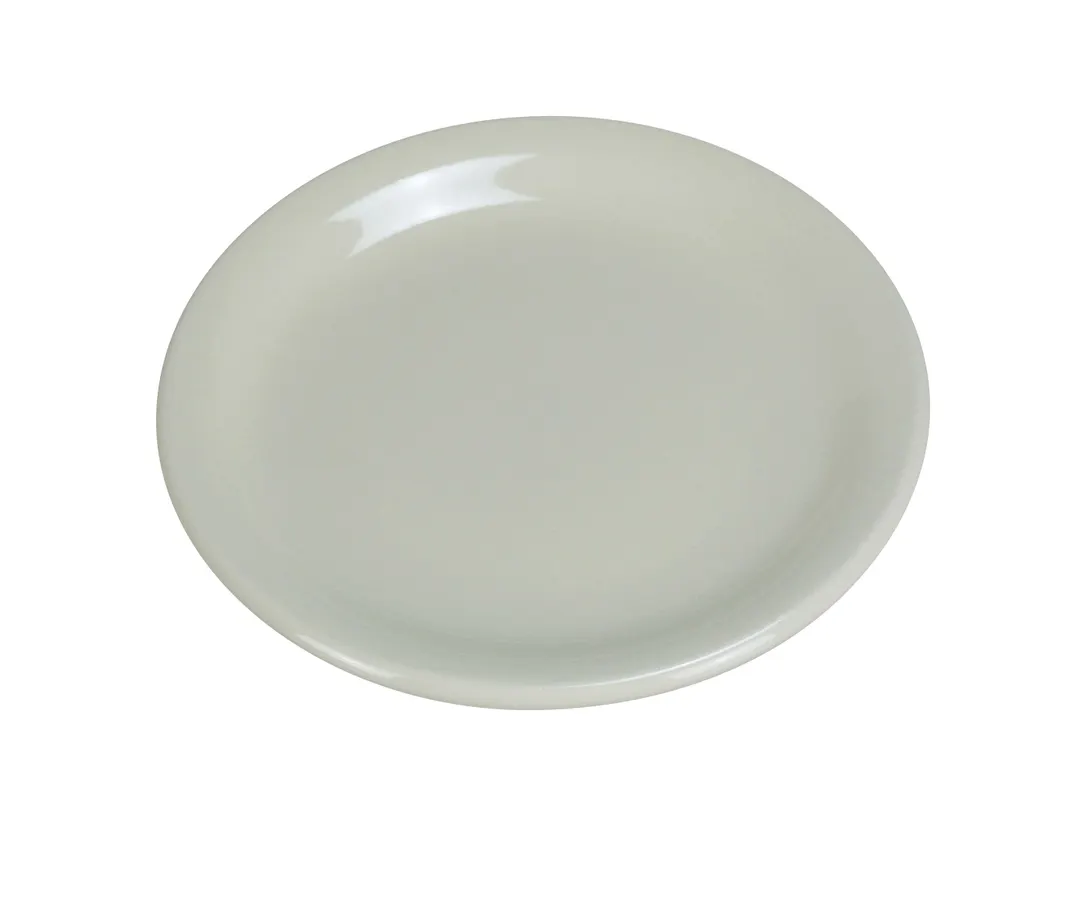 Yanco NR-7 Normandy Plate, 7-1/4" Round Ceramic, Narrow Rim, White Dishwasher/Oven/MW Safe - Dozen