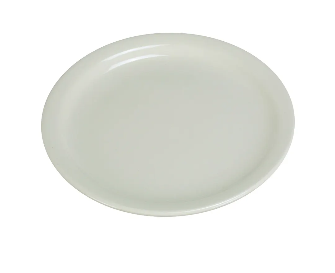 Yanco NR-8 Normandy Plate, 9" Round Ceramic Dinner Plate with Narrow Rim, American White - Dozen