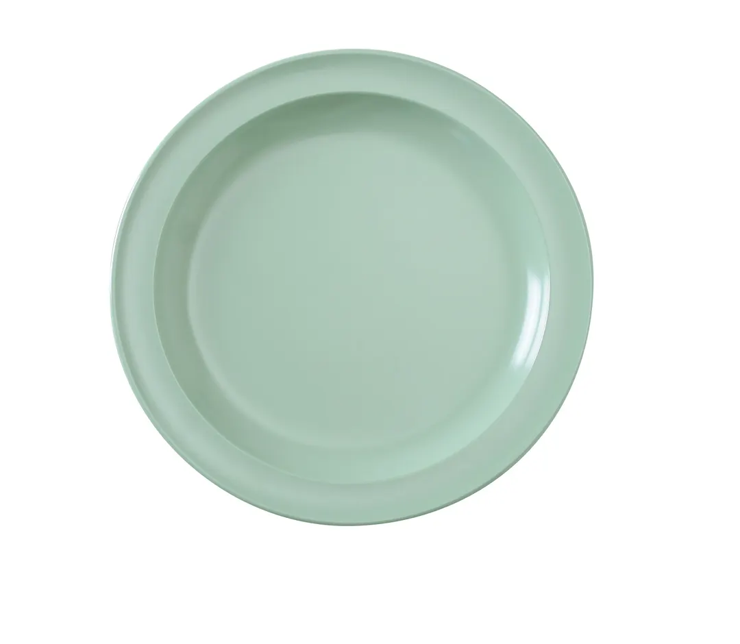 Yanco NS-110G - 10-1/4" Round Green Melamine Plate, Dishwasher Safe, NSF - Dozen