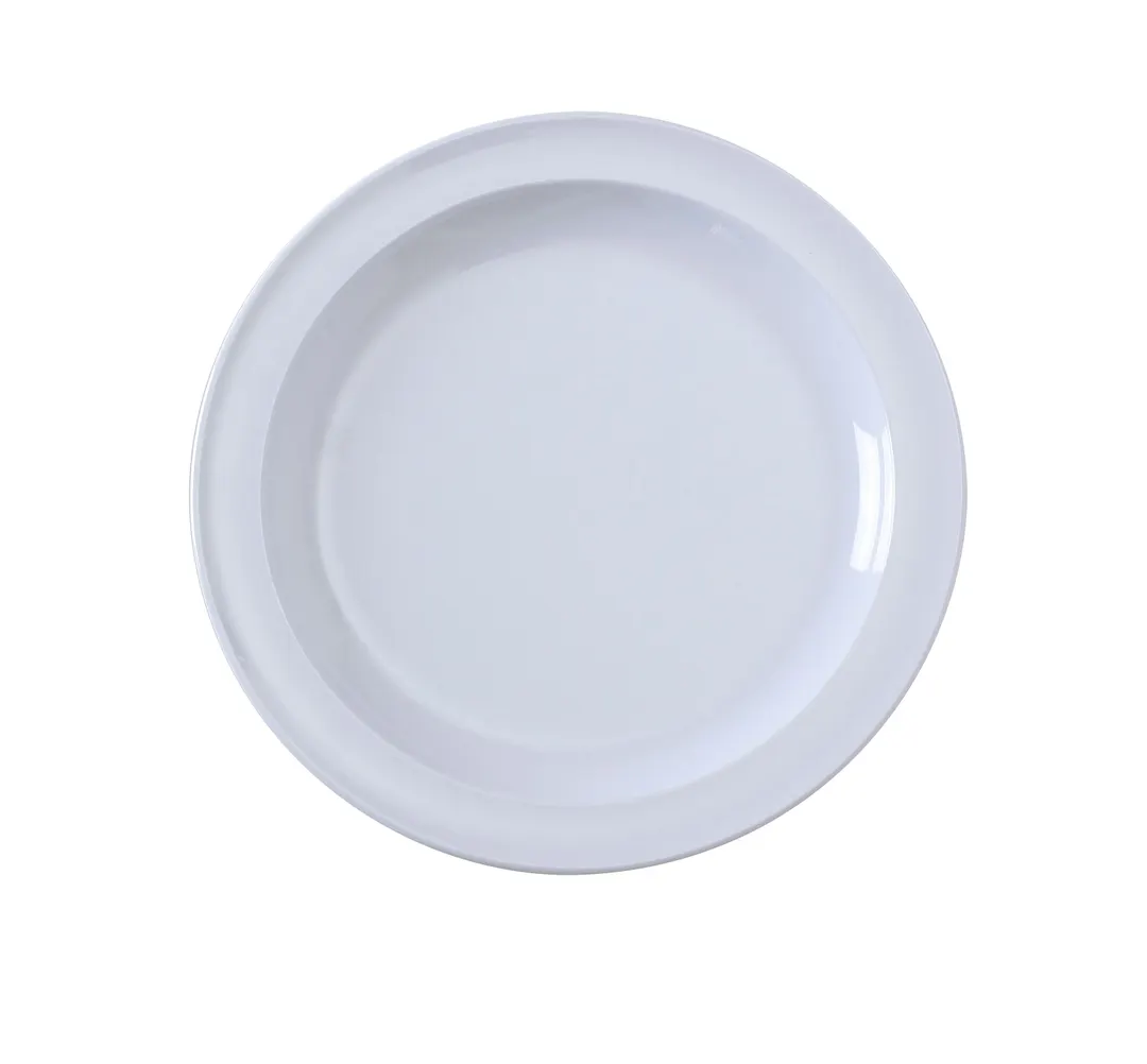 Yanco NS-110W - 10-1/4" Round Melamine Plate, White, Dishwasher Safe, NSF - Dozen
