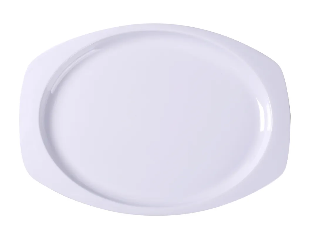 Yanco NS-209W - 9-1/2" x 6-3/4" Melamine Platter, White, Dishwasher Safe, NSF - Dozen