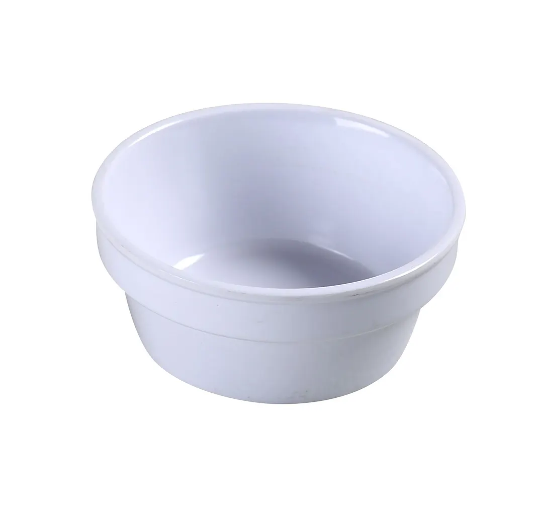 Yanco NS-502W Plastic Ramekin, 2-1/2 Oz, 2-7/8" Dia x 1-1/4" H, White Melamine - Dozen