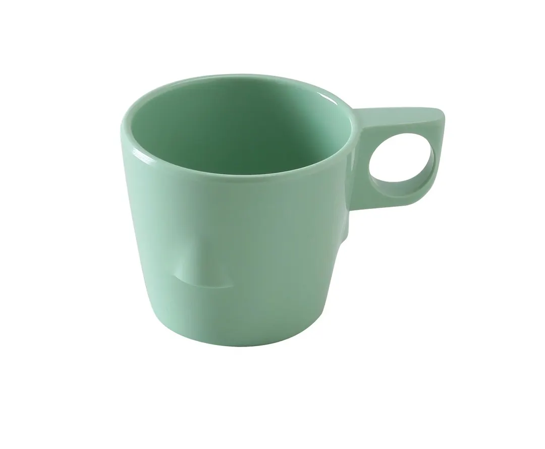 Yanco NS-9011G - 8 Oz Green Melamine Bulbous Cup, 3" Dia. x 2-3/4" H, Dishwasher Safe - Dozen