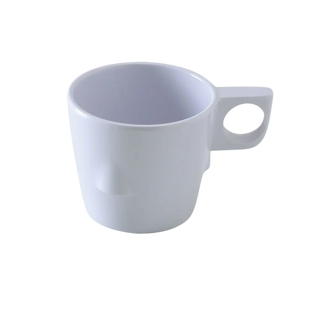 Yanco NS-9011W - 8 Oz White Melamine Mug, 3" Dia. x 2-3/4" H, Dishwasher Safe, NSF - Dozen