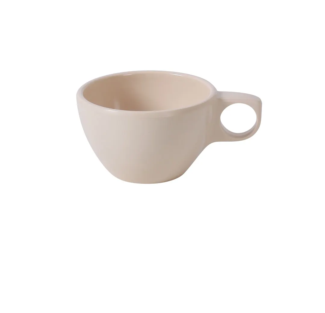 Yanco NS-9015T 7 Oz Tan Melamine Mug, 3-3/4" Dia x 2-1/4" H, Dishwasher Safe, NSF - Dozen