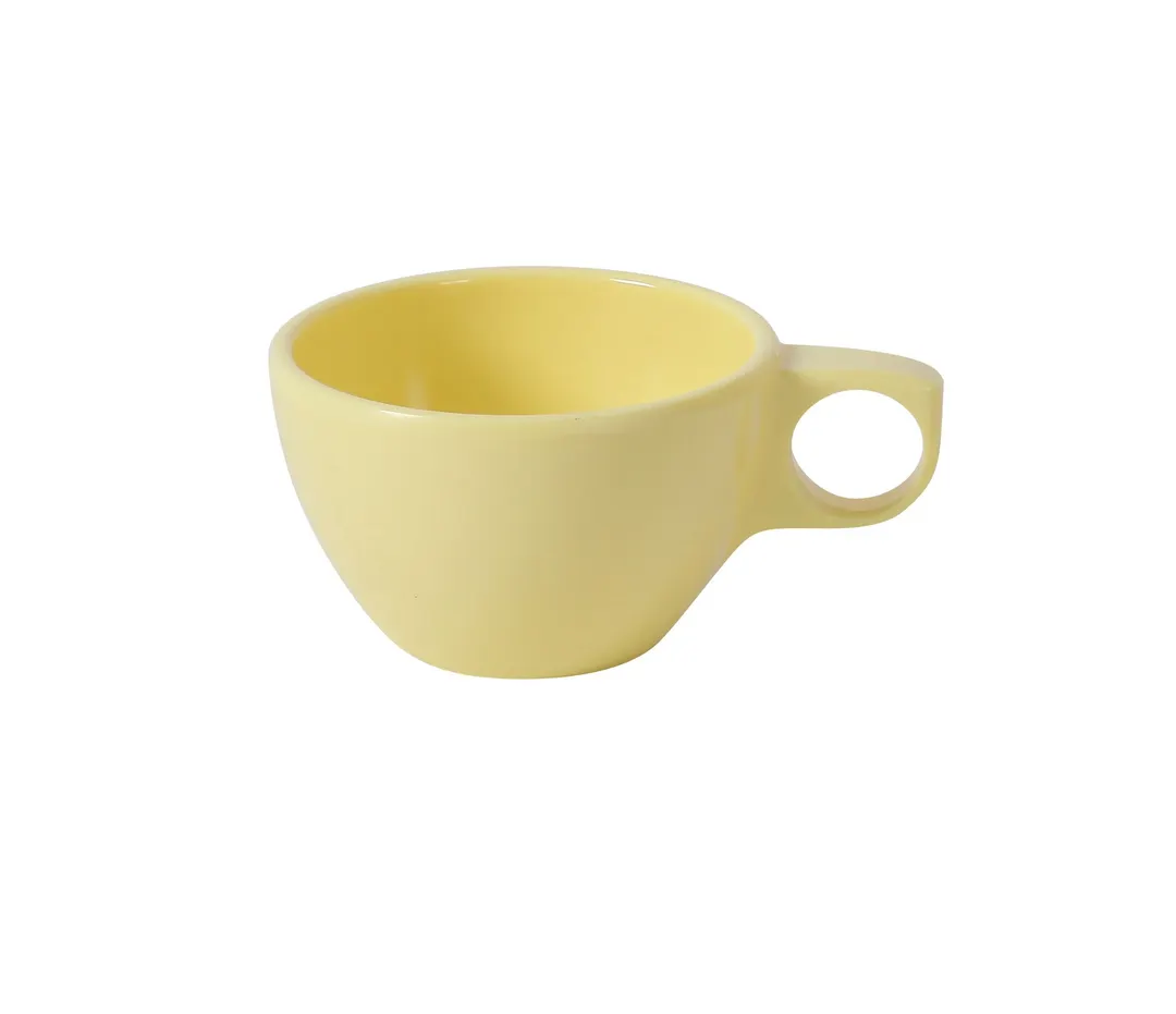 Yanco NS-9015Y Nessico Ovide 7 Oz Yellow Melamine Cup, 3-3/4" Dia x 2-1/4" H, Safe - Dozen
