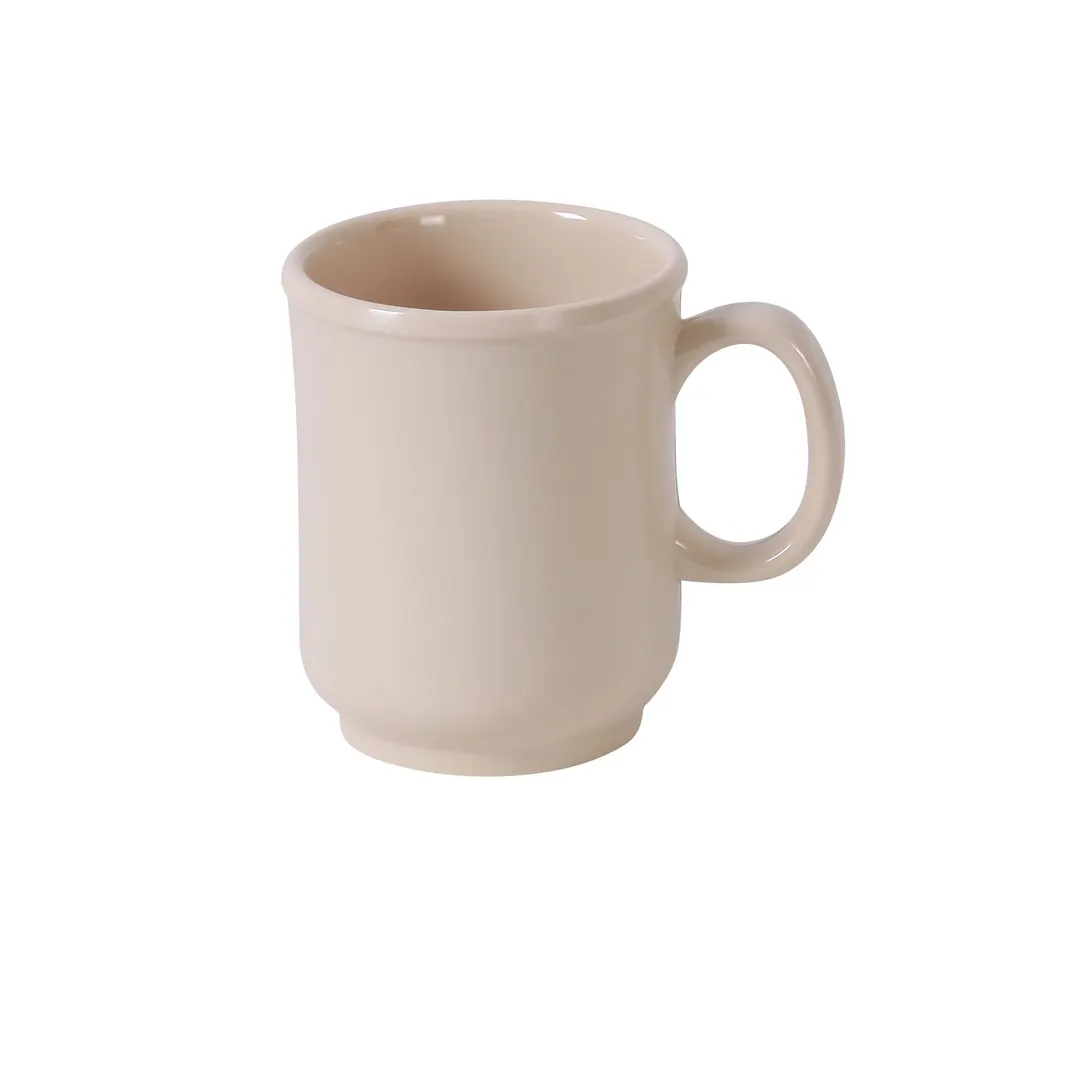 Yanco NS-901T - 8 Oz Tan Melamine Mug, 3" Diameter x 3-5/8" Height, Dishwasher Safe - Dozen