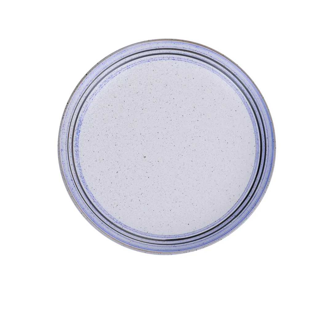 Yanco OC-107 Ocean Plate – 7" Dia x 3/4" H, Coupe Rim, White Porcelain Blue Dishwasher - Dozen
