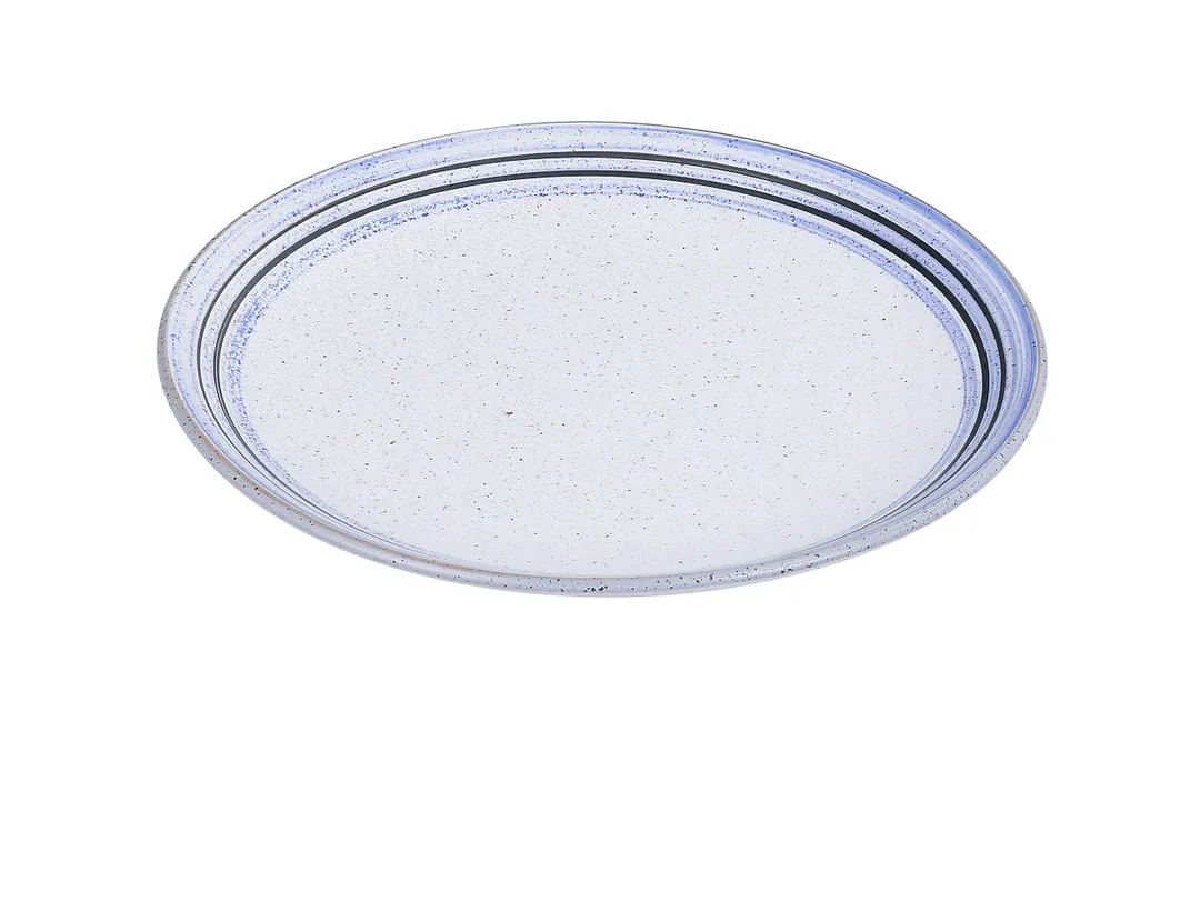 Yanco OC-214 Ocean Plate – 14" Oval Coupe Rim Porcelain, White/Blue Design, Dishwasher Safe - Dozen