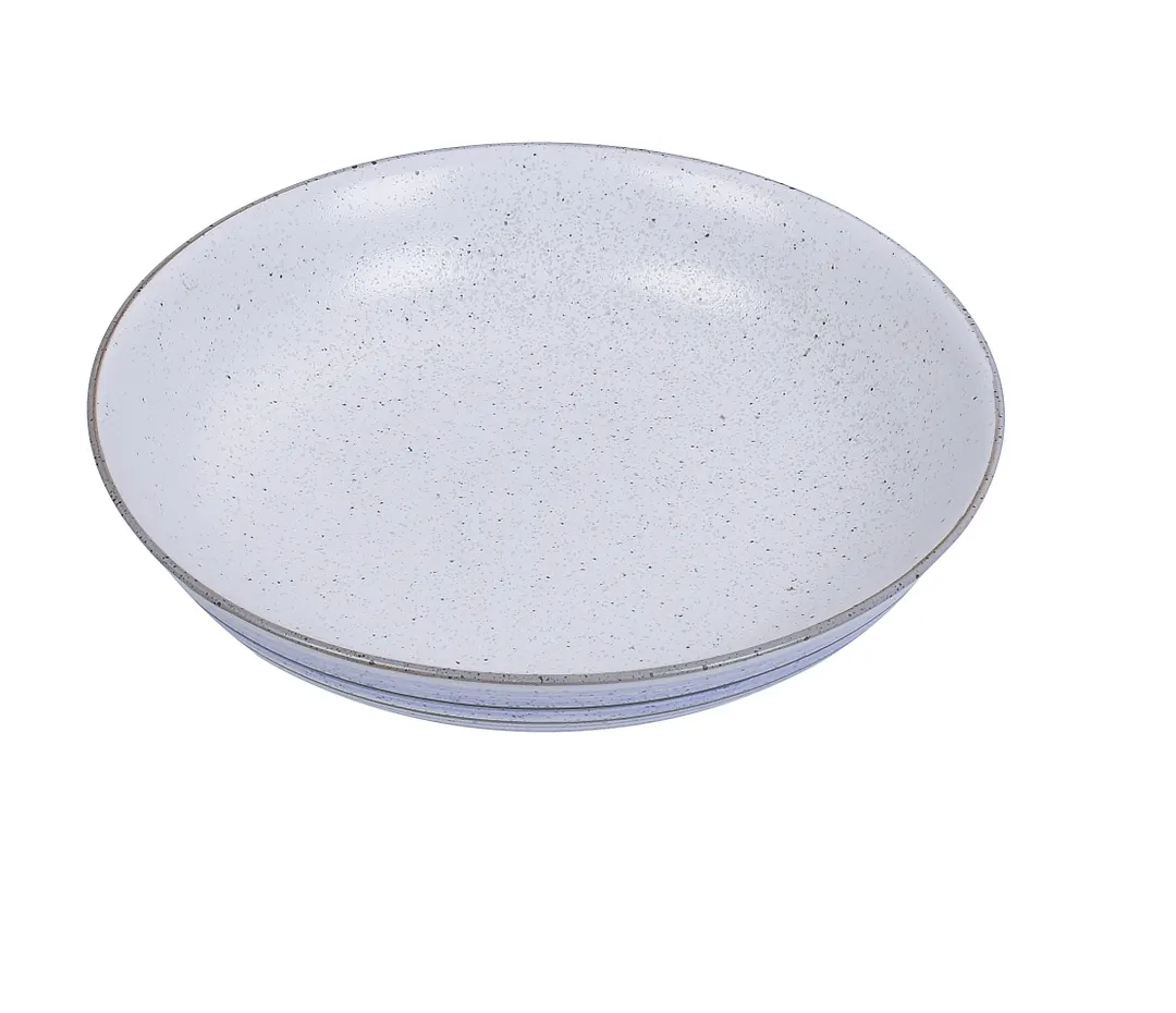 Yanco OC-408 Ocean Soup Plate, 8" Diameter, 14 oz, Round White Porcelain Bowl Blue Design - Dozen