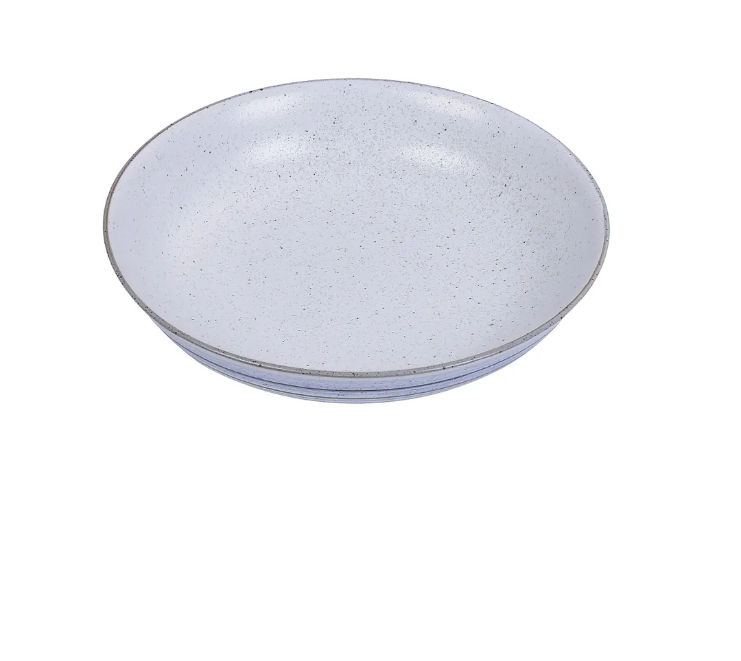 Yanco OC-409 Ocean Salad & Pasta Plate, 9" 18 Oz White Porcelain Bowl, Blue Glaze - Dozen