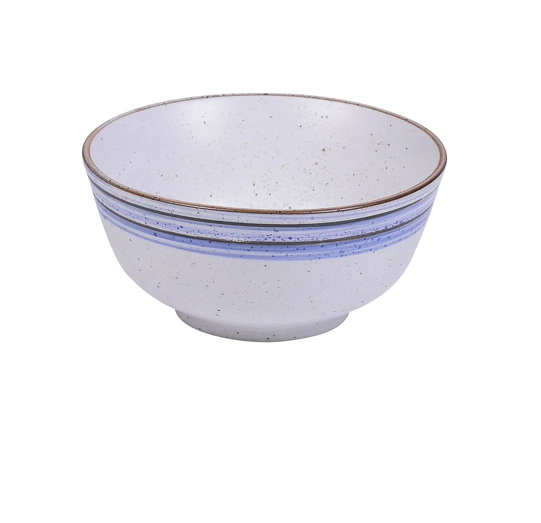 Yanco OC-5014 - Miso Soup Bowl, 8 oz (4-1/2" Dia × 2" H), White Porcelain with Blue Design - Dozen