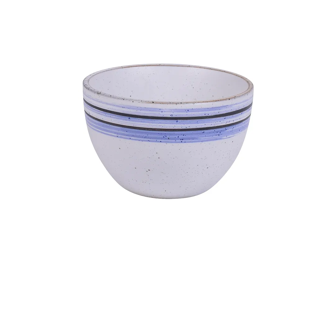 Yanco OC-504 Bouillon Cup, 8 Oz, 4" Dia x 2-3/4" H, Porcelain White With Blue Design - Dozen