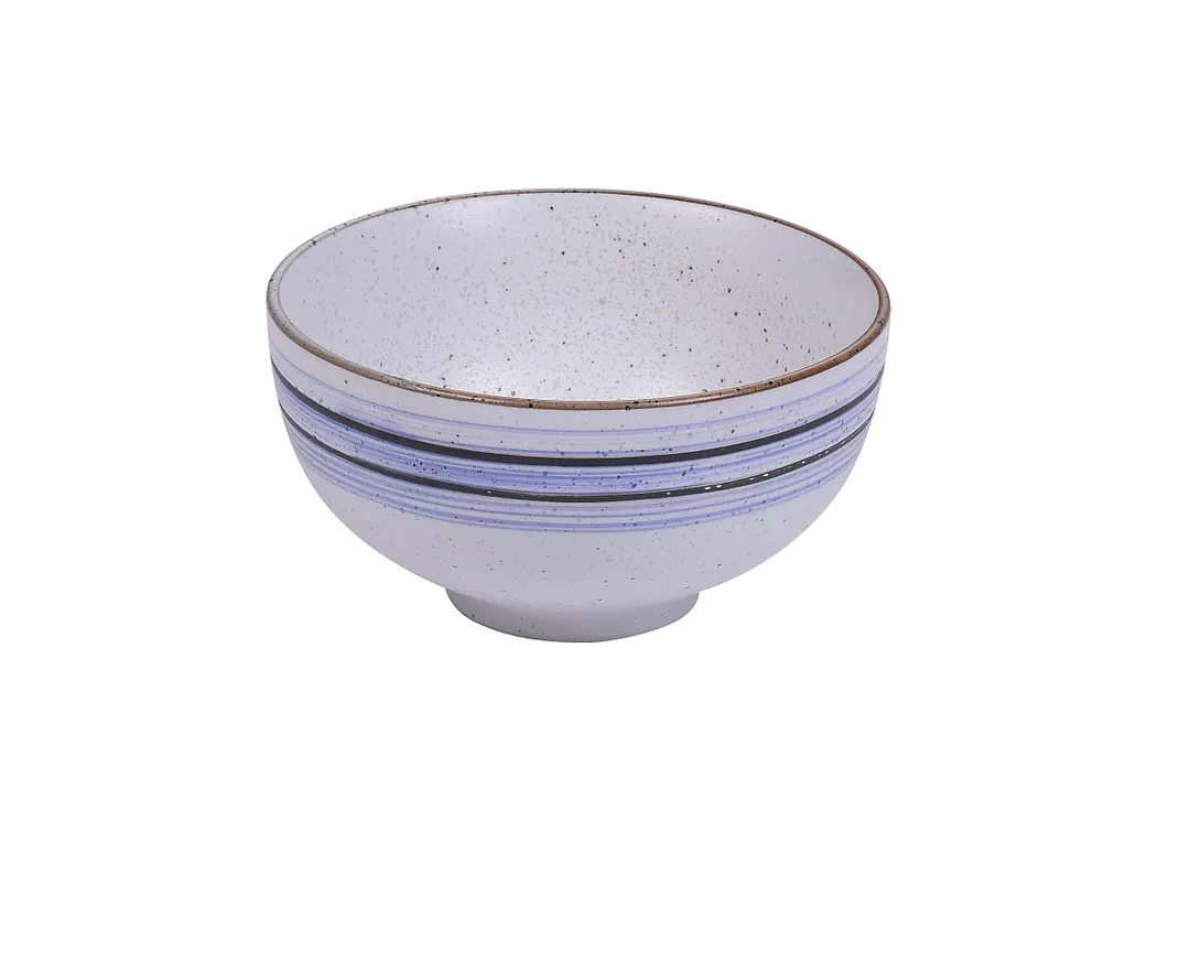 Yanco OC-505 Rice Bowl – 8 oz, 4½" Round Porcelain, White & Blue Design, Dishwasher Safe - Dozen