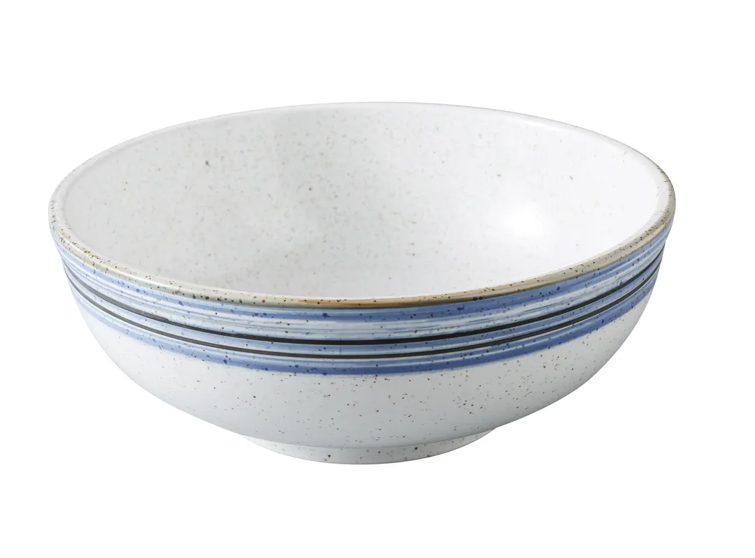 Yanco OC-609 Menudo Bowl, 60 oz (9" Dia x 3 1/4" H), White & Blue China, Dishwasher Safe - Dozen
