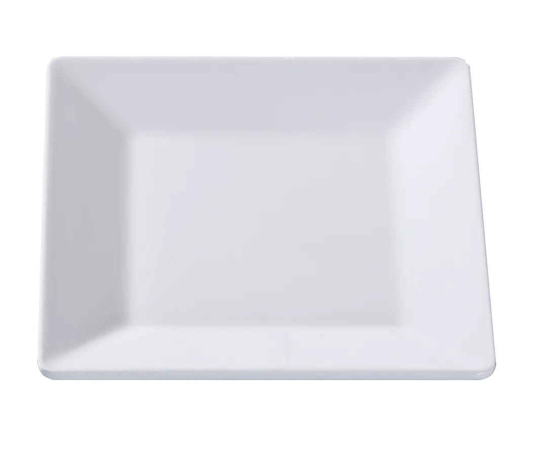 Yanco OK-107 Osaka Plate, 7-1/4" x 7-1/4" White Melamine, Dishwasher Safe, 6"-7" Diameter - Dozen