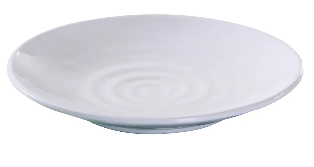 Yanco OK-1712 Osaka Plate, 12" Round Melamine Dinner Plate, White, Dishwasher Safe - Dozen