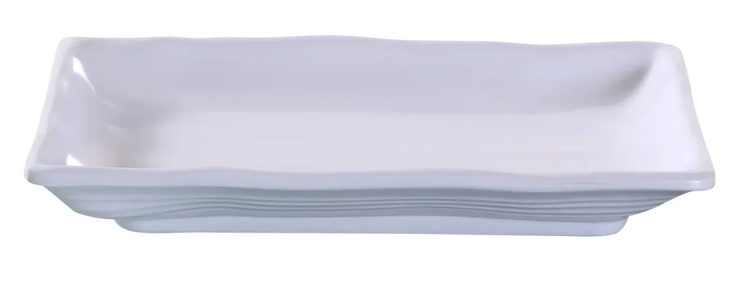 Yanco OK-2406 Osaka Rectangular Deep Melamine Plate, 6" x 4-1/2", White, Dishwasher Safe - Dozen