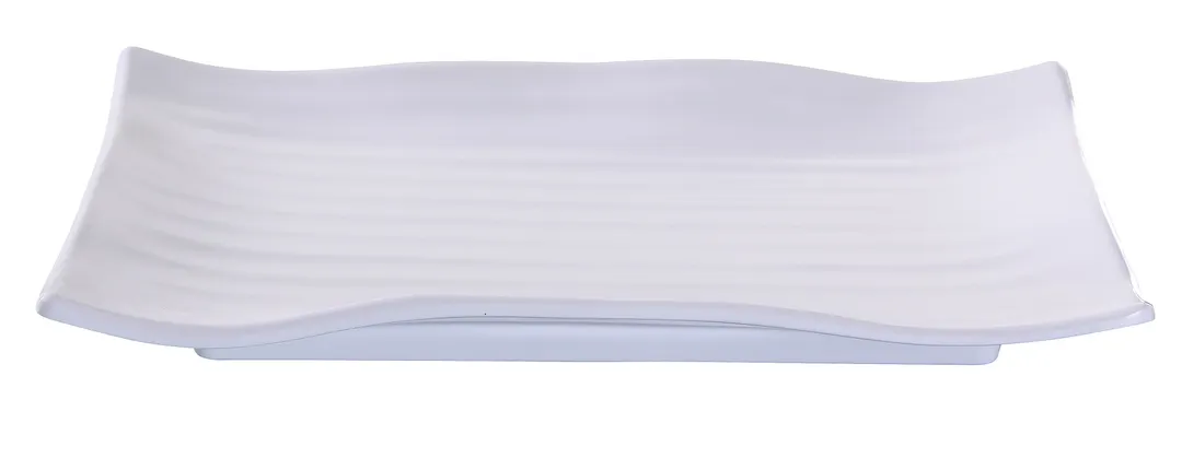 Yanco OK-2416 Osaka Rectangular Plate, 16" x 10-1/2", White Melamine, Dishwasher Safe - Dozen