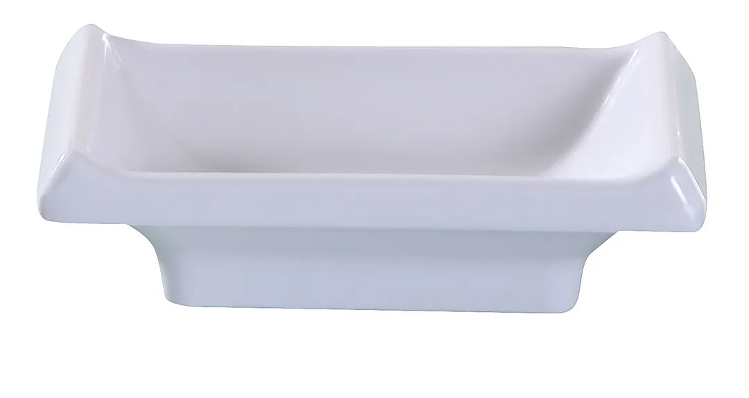 Yanco OK-4046 White Melamine Sauce Dish 3-3/4" L x 2-1/2" W, 1 Oz Dishwasher Safe - Dozen
