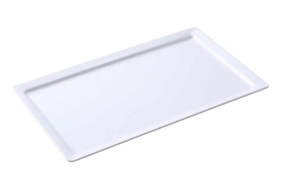 Yanco OK-7018 Osaka Display Plate - 18" L x 12" W White Melamine, Dishwasher Safe, 16"+ Long Side
