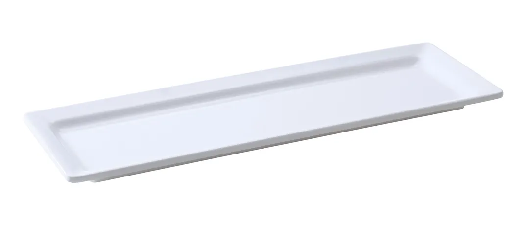 Yanco OK-7121 Osaka Plate – 21" L x 7" W Rectangular White Melamine Dishware, Dishwasher Safe