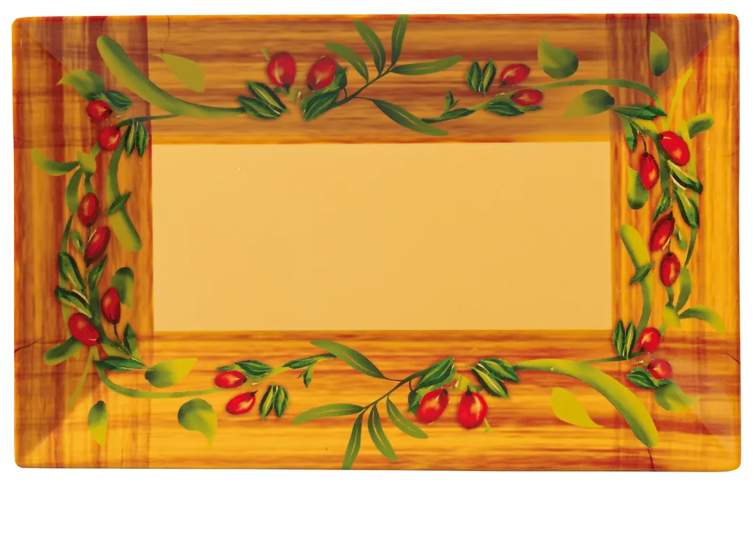 Yanco OL-218 Olive Rectangular Melamine Plate, 18" x 10-1/2" Dishwasher Safe - Dozen