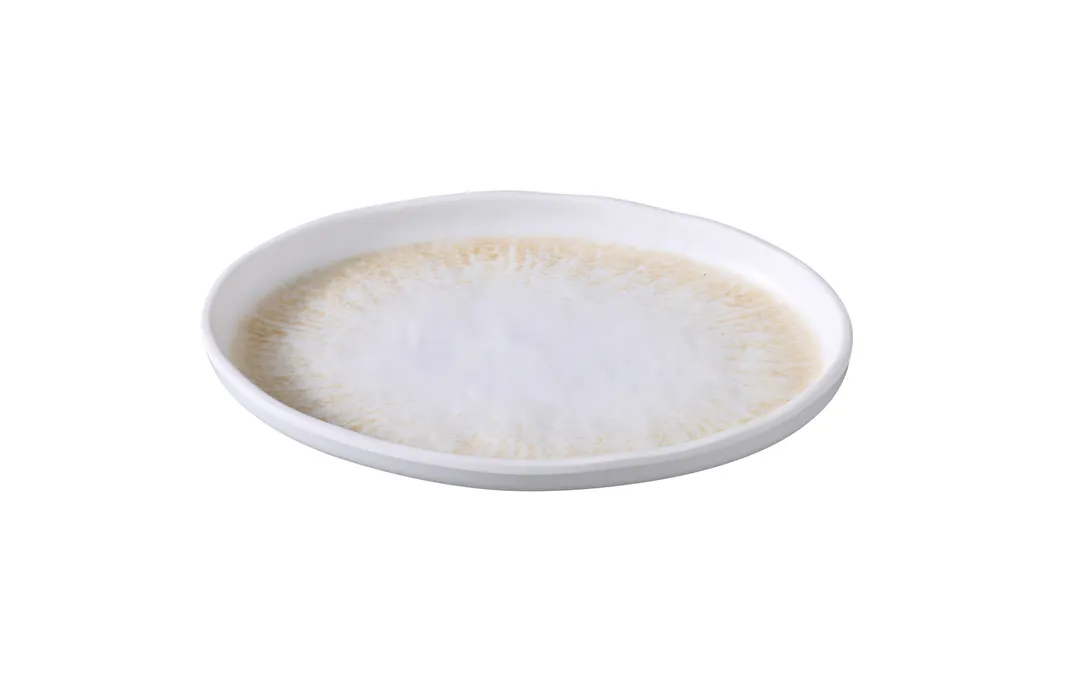 Yanco OP-208 - Melamine Platter, 8 1/8"W x5 3/4"D x3/4"H, White/Brown, Dishwasher Safe - Dozen