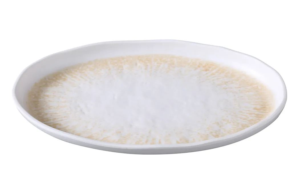 Yanco OP-214 Platter 14 3/8" W x 9 3/8" D x 1 1/4" H White/Brown Melamine Break‑Resistant - Dozen