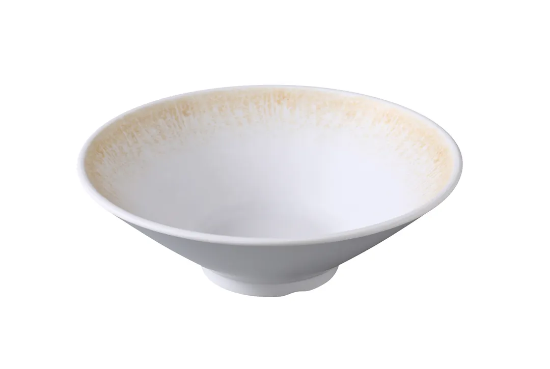 Yanco OP-409 Melamine Bowl, 42 oz (1 qt), 9 ¼" Dia x 3 ⅛" H, White/Brown Matte - Dozen