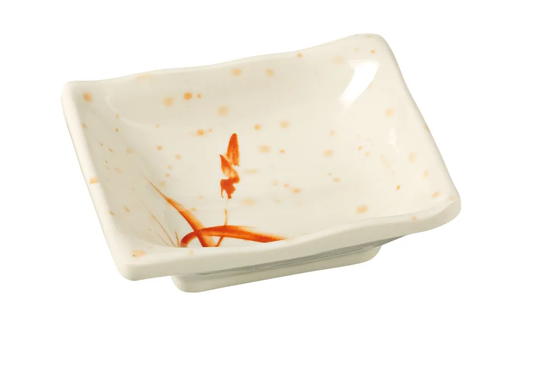 Yanco OR-2404 Orchis Melamine Sauce Dish, 4" L x 4" W, 3.5 Oz, Dishwasher Safe - Dozen