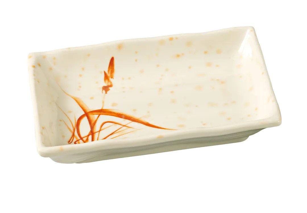 Yanco OR-2406 Orchis Rectangular Plate, 6" x 4-1/2", Melamine, Dishwasher Safe - Dozen