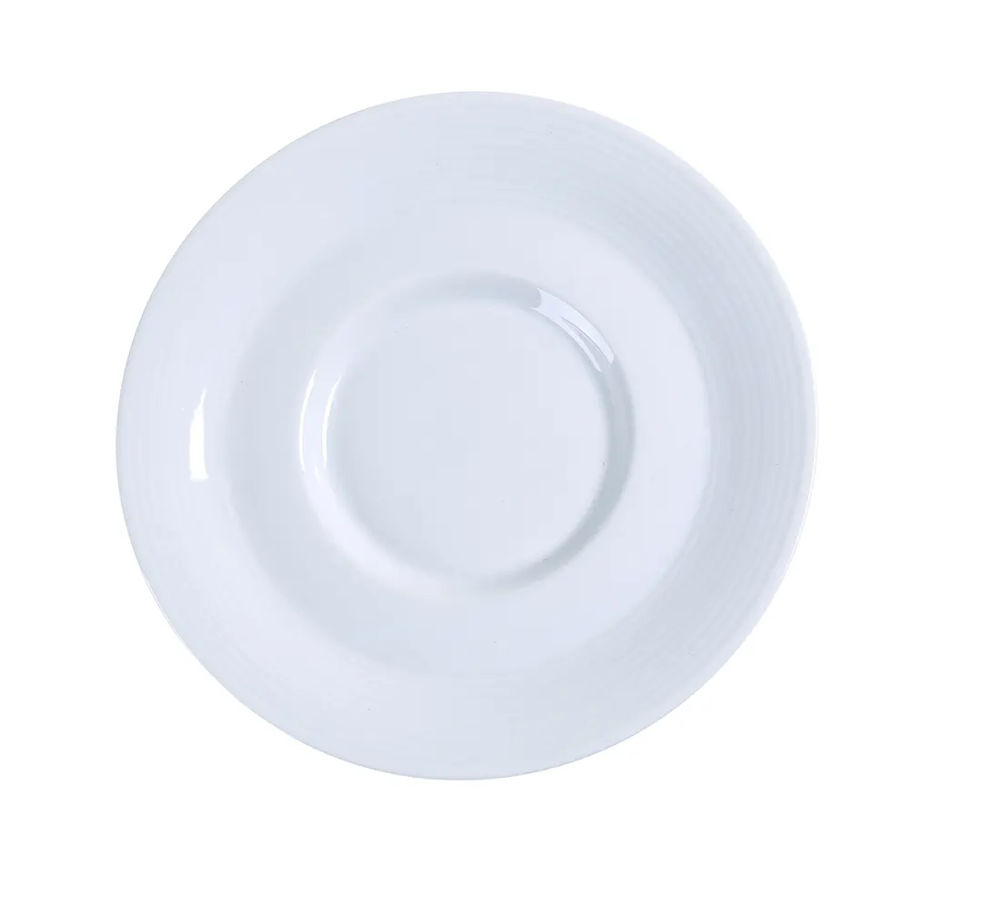 Yanco PA-002 Paris Saucer, 5.5" Round Porcelain, Super White, Dishwasher & Microwave Safe - Dozen