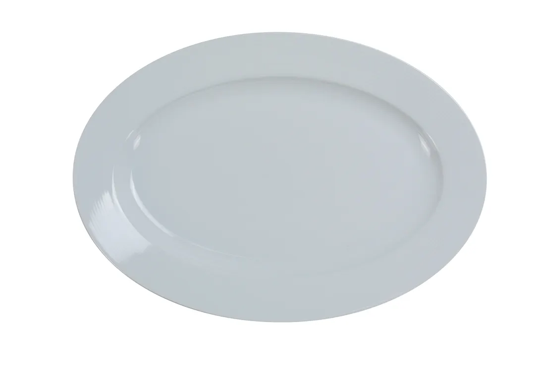 Yanco PA-211 Platter, 11-3/4" L x 8-1/2" W Oval Porcelain White, Dishwasher/Oven/MW Safe - Dozen