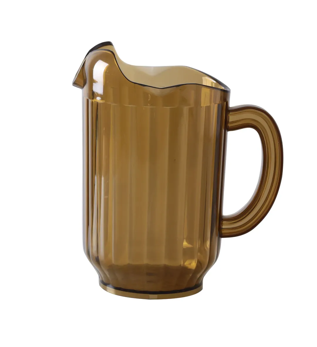 Yanco PC-060A Plastic Pitcher, 60 oz, Amber Color, Three Spouts, Handle