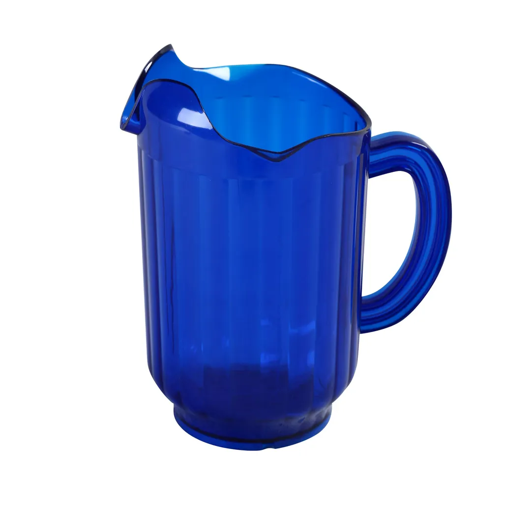 Yanco PC-060B Plastic Pitcher, 60 oz, Blue Color, Three Spouts, Handle