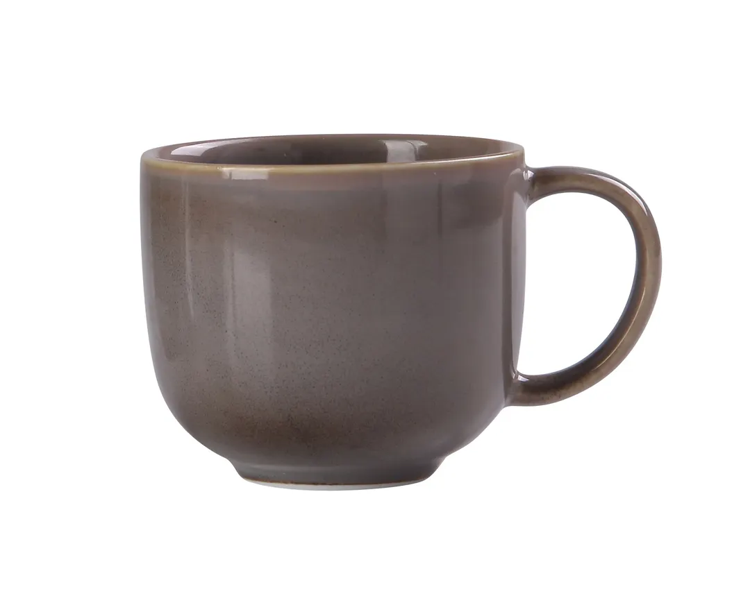 Yanco PK-001 - 8-Oz Grey Porcelain Cup, 3-1/8" Dia x 2-3/4" H, DW/Oven Safe, Non-Stackable - Dozen