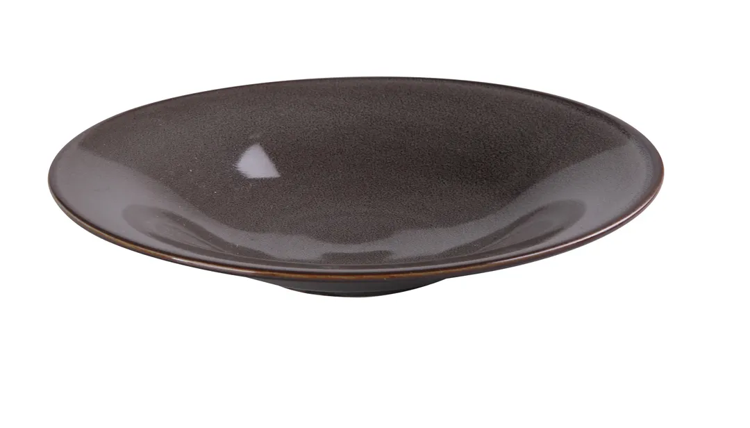 Yanco PK-410 China Plate, 10.5" (15 Oz) Round Porcelain Grey Rolled Edge, Dishwasher Safe - Dozen